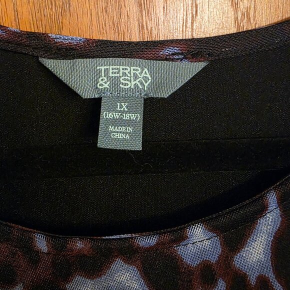 TERRA & SKY WOMENS 1X DRESS NWT DRAPED COLUMN LAVENDER FLEUR - Picture 5 of 9